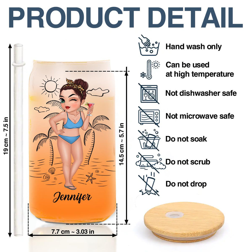 Tanned And Tipsy - Personalized Ombre Frosted Glass Can