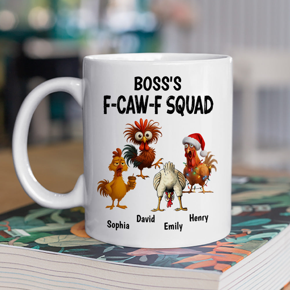 Custom Coworker, Christmas & Birthday Team Appreciation Gift • Boss FCAWF Squad - Personalized Coffee Mug