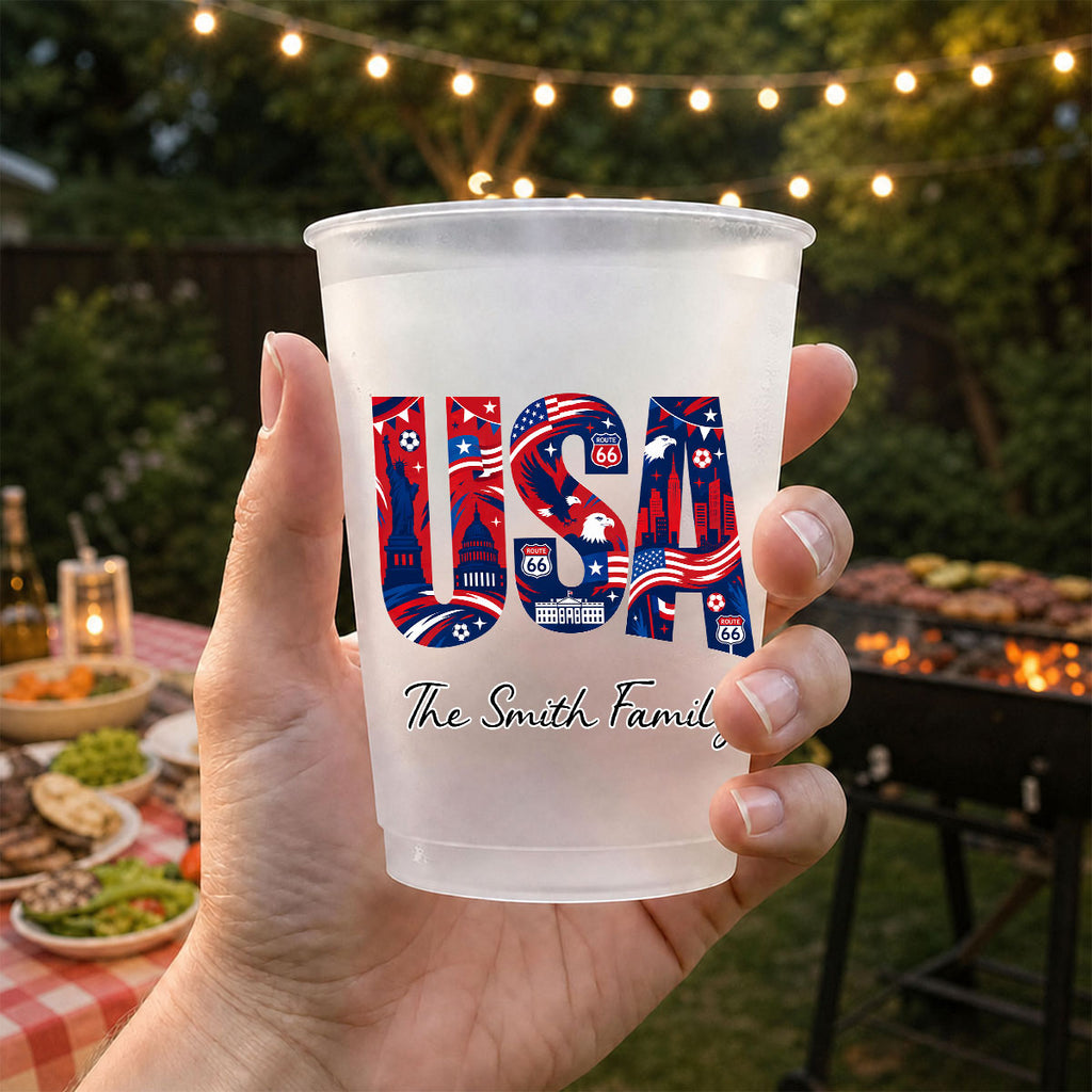 Support Your Country - Personalized Frosted Cup