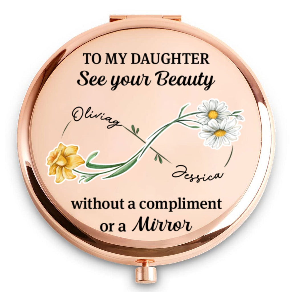 Daughter See Your Own Beauty - Personalized Compact Mirror