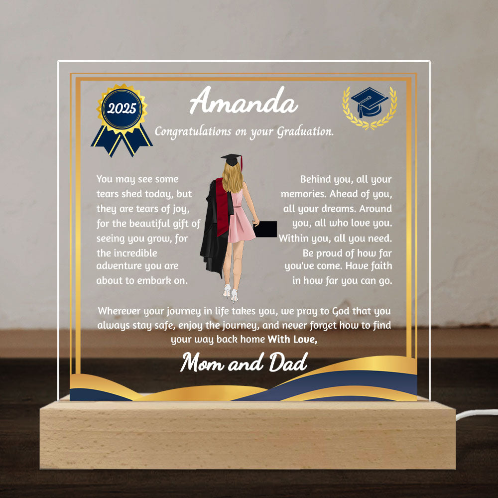 Custom Gifts for Daughter & Mom, Mother's Day Birthday • Be Proud Of Your Journey - Personalized LED Light