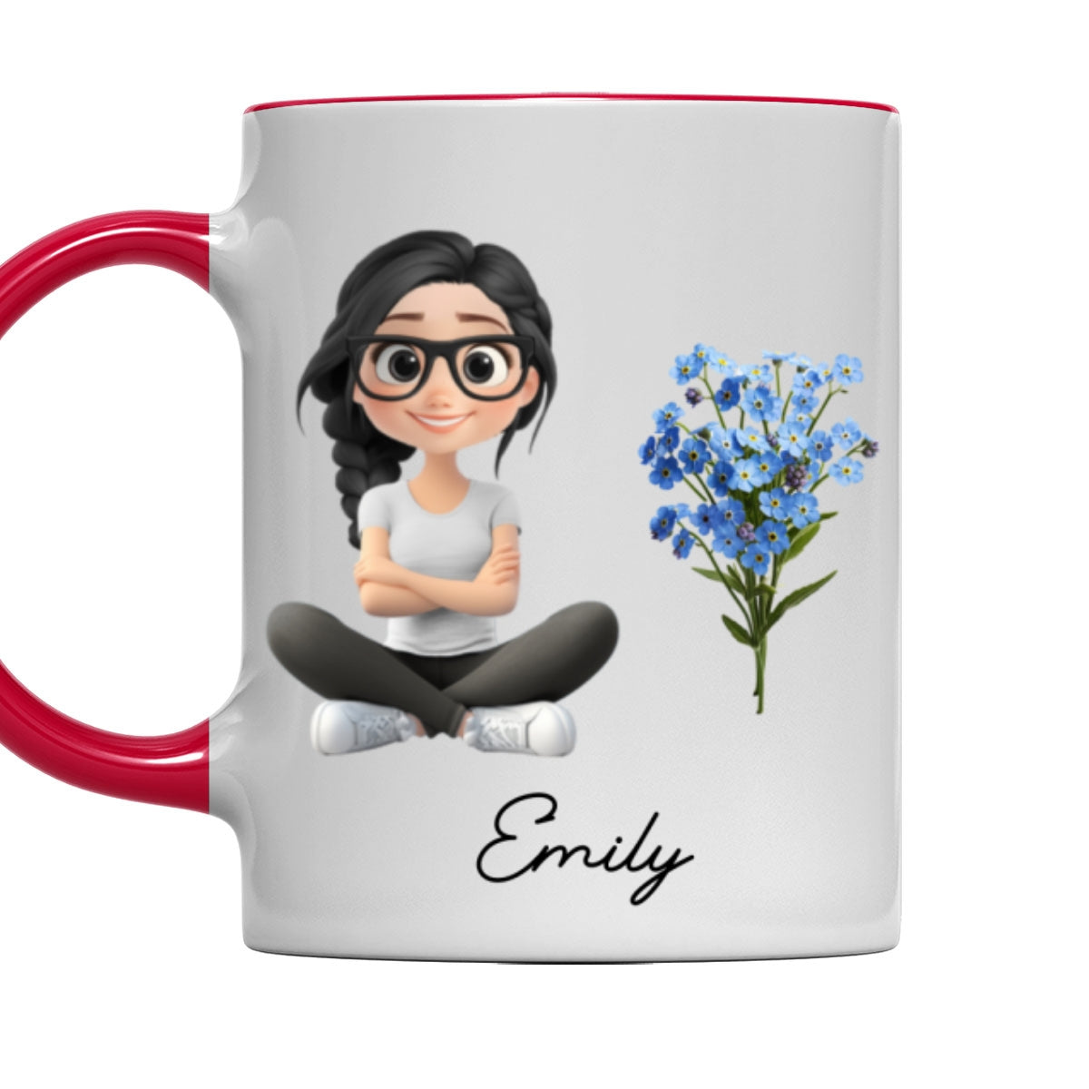 Custom Best Friend, Christmas & Birthday Friendship Keepsake Gift • Cartoon Girl - Personalized Accent Mug