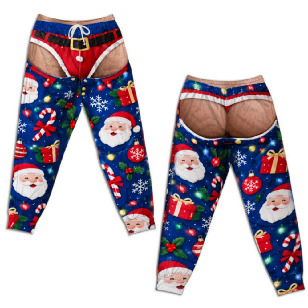 Custom Funny Ugly Christmas Sweatpants, Couple Christmas Gift • Hilarious Santa - Personalized Sweatpants