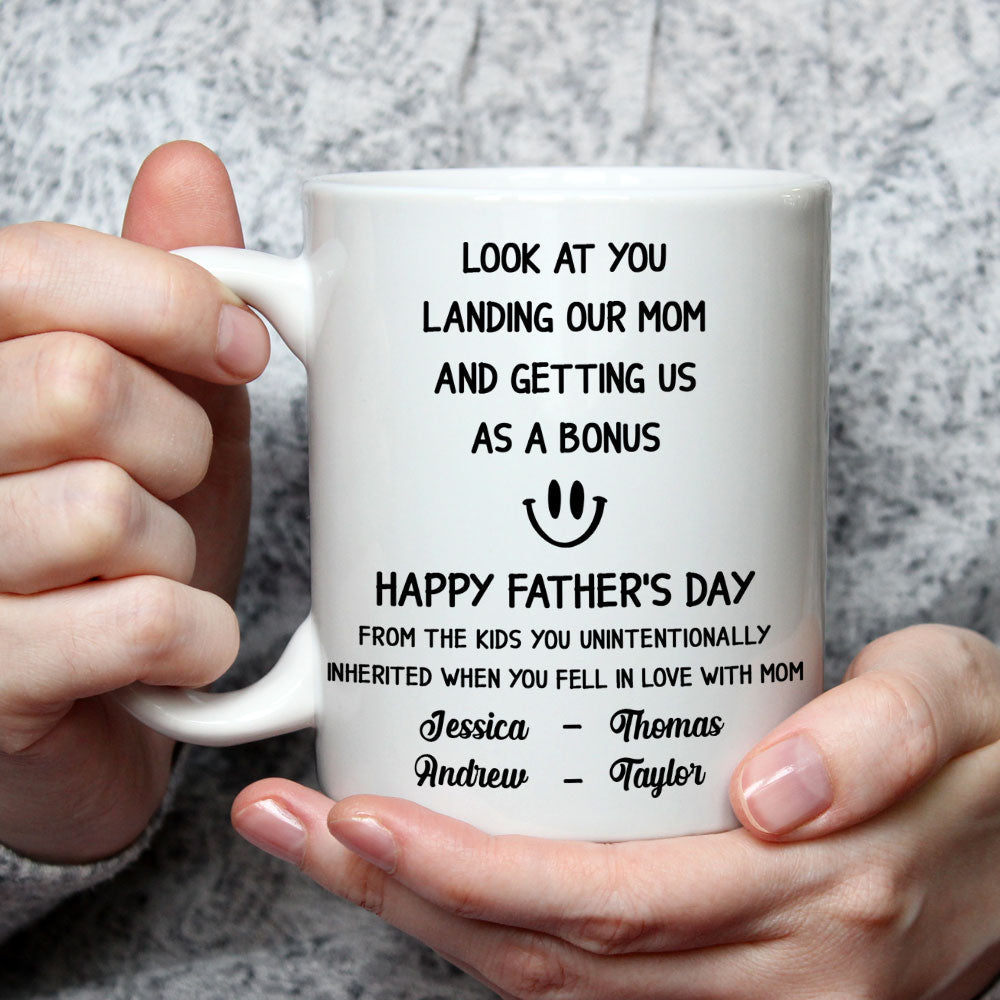 Custom Father's Day, Special Gift for Dad & Grandpa • Look At You - Personalized Coffee Mug