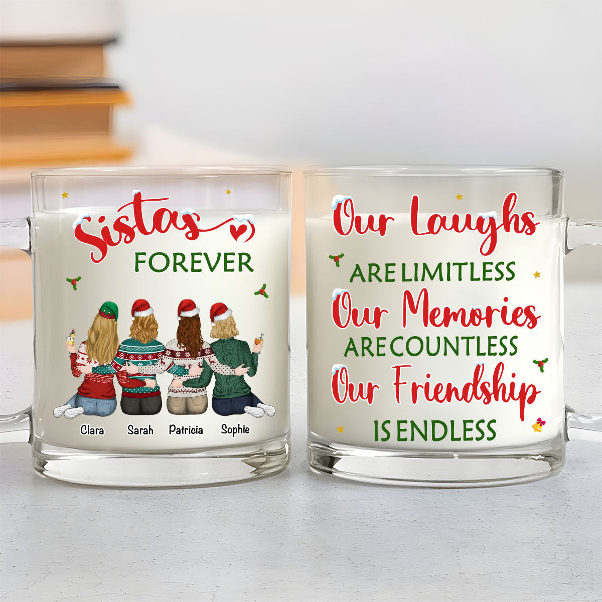 Custom Best Friend, Christmas & Birthday Friendship Keepsake Gift • Our Friendship - Personalized Glass Mug