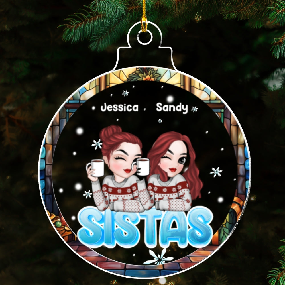 Custom Friendship Christmas Ornament, Best Friend Gift •  Besties Christmas - Personalized Acrylic Ornament