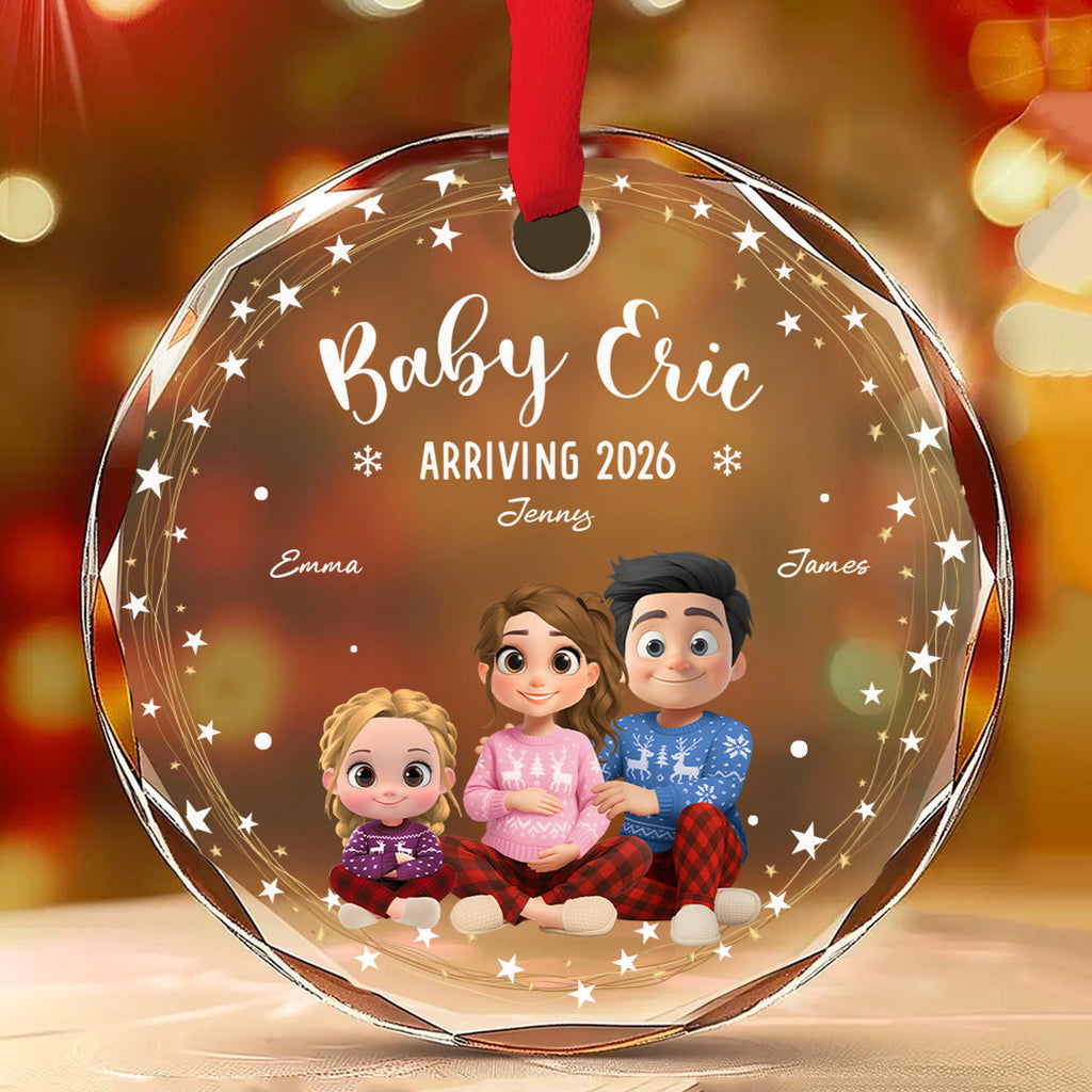 Custom Family Ornament, Christmas Gift for Family Members •  We Are Waiting For You - Personalized Glass Ornament