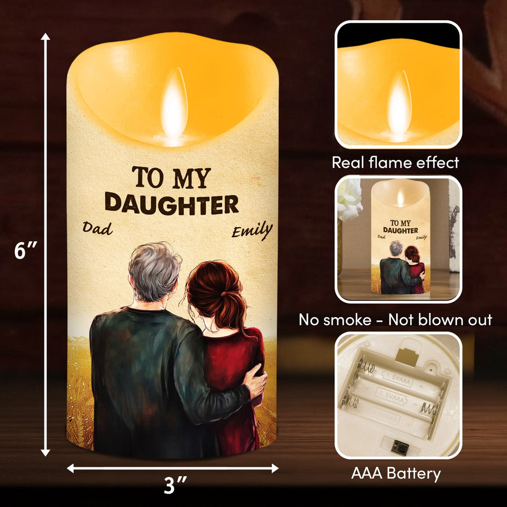 To My Daughter Love Dad - Personalized LED Candle