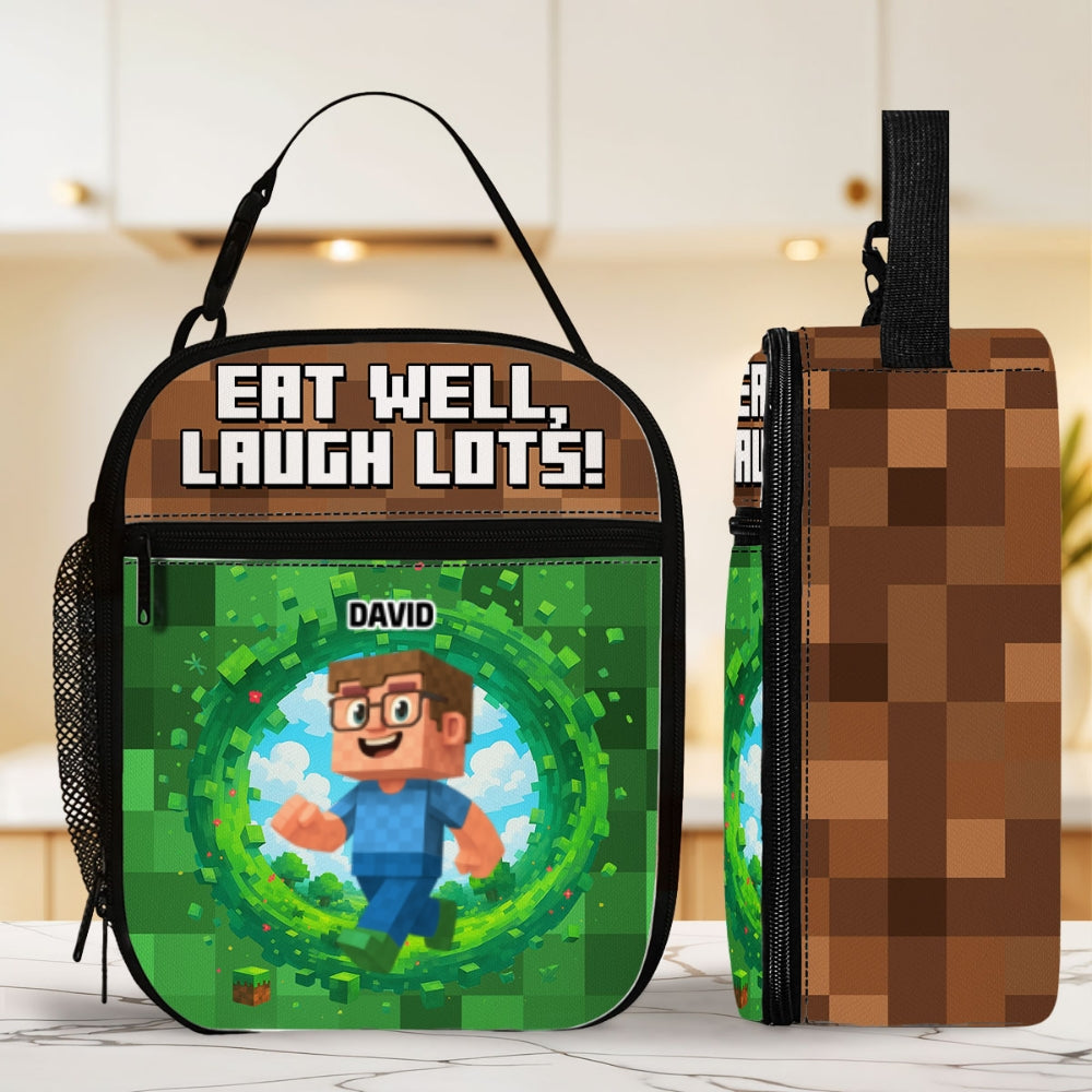 Eat Well Laugh Lots - Personalized Insulated Lunch Bag