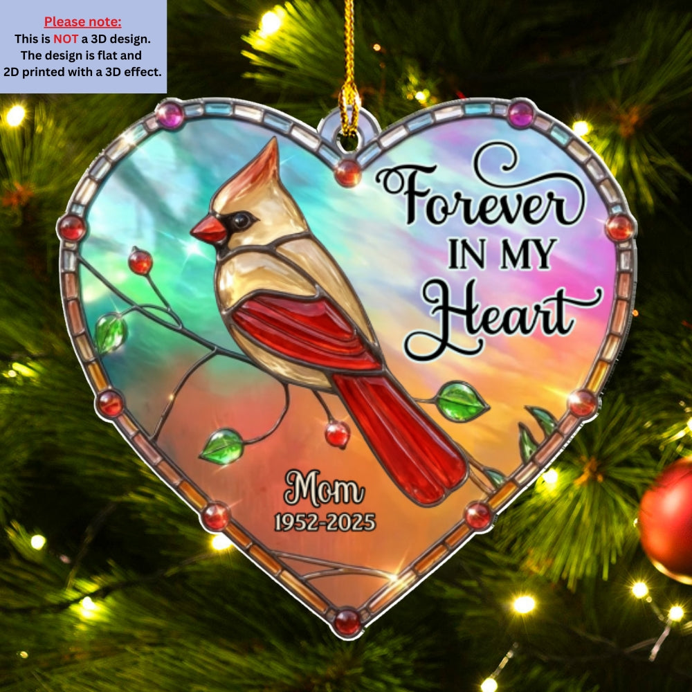 Custom Memorial Christmas Ornament, Sympathy Keepsake •  Cherished Forever - Personalized Acrylic Ornament