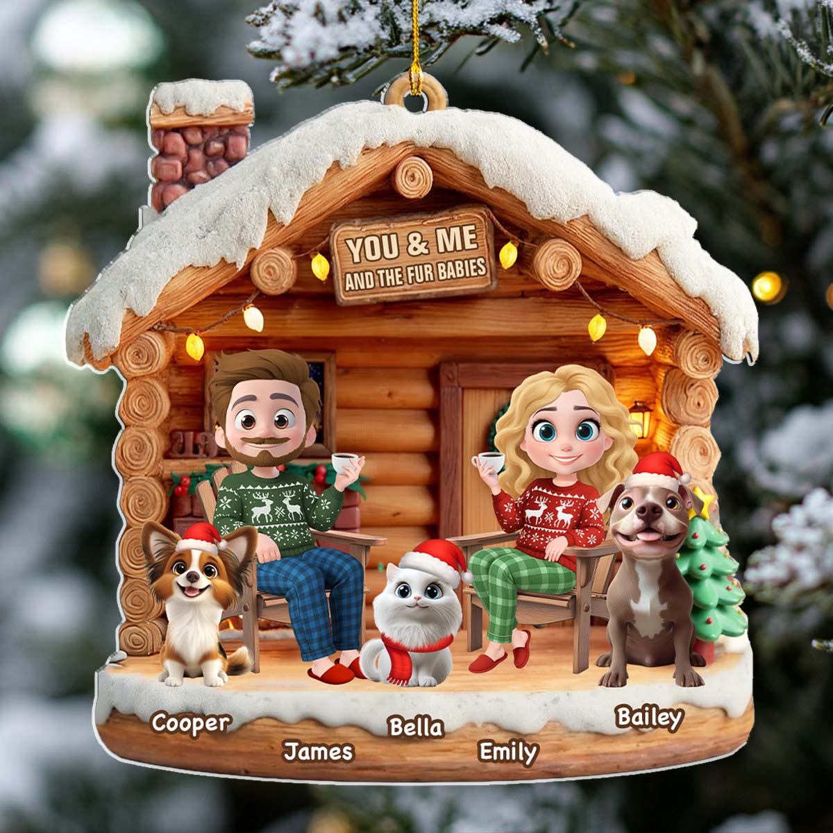 Custom Keepsake Christmas Ornament •  Have A Chat With Them - Personalized 3D Effect Acrylic Ornament