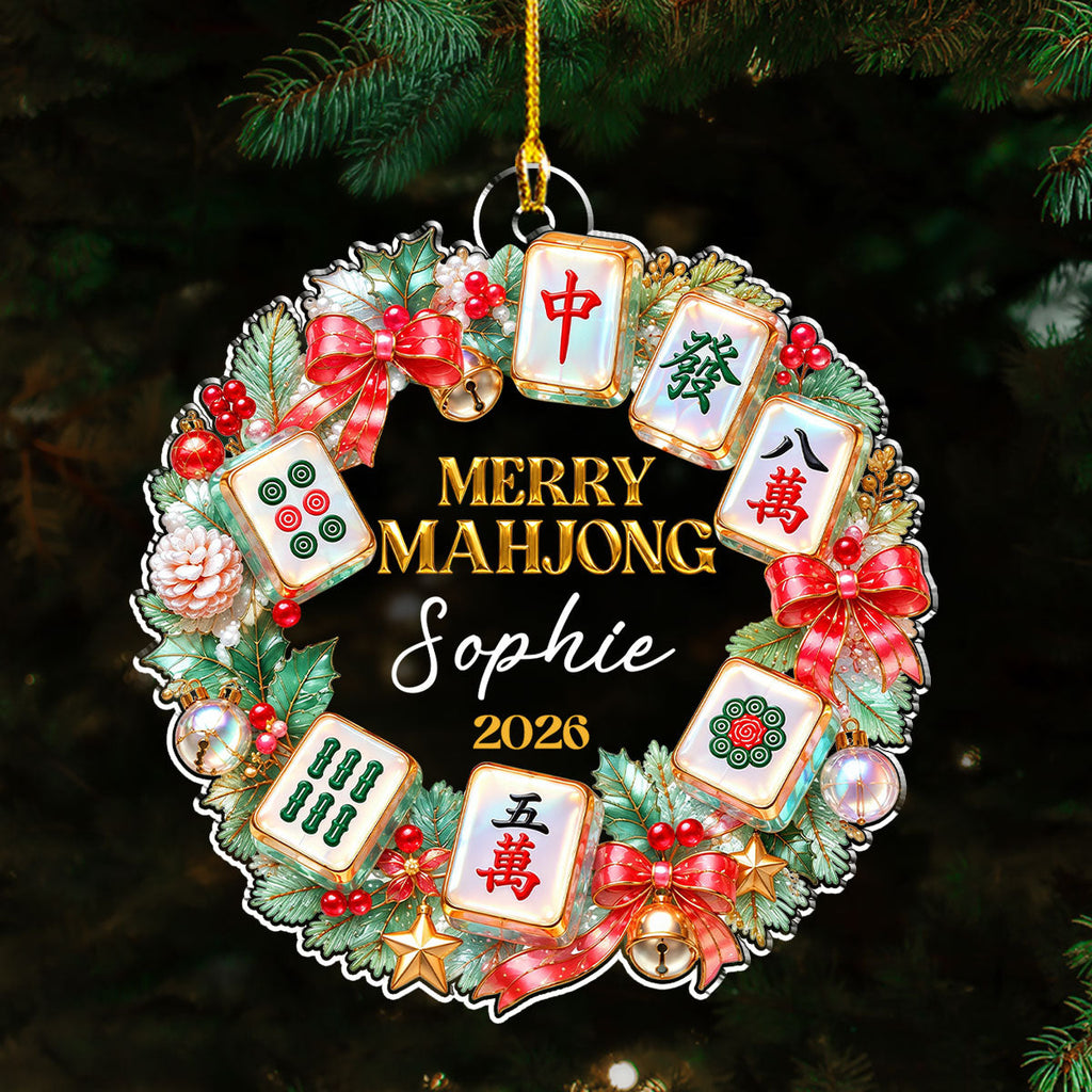 Custom Keepsake Christmas Ornament •  Mahjong Tiles - Personalized Acrylic Ornament