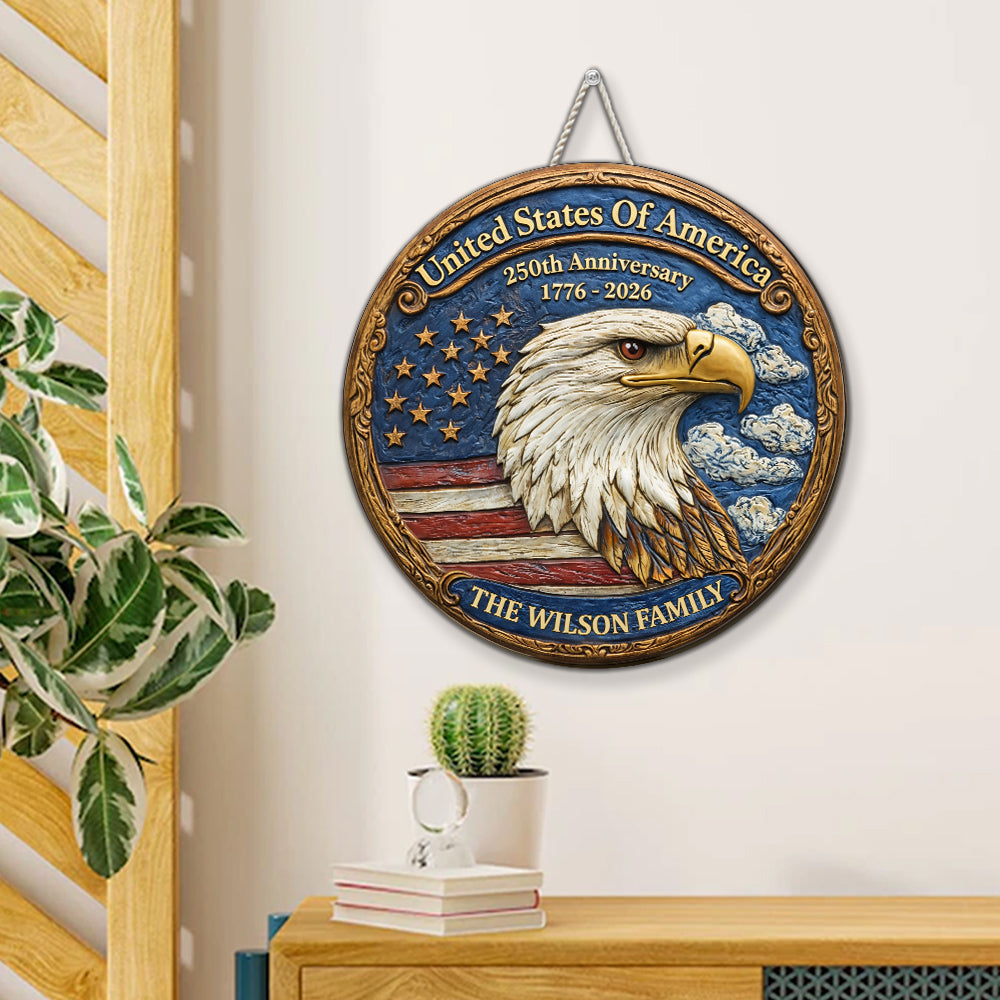Custom Family Patriotic Hanging Decor, 4th of July • Been Waiting For This Moment - Personalized 3D Effect Wood Sign