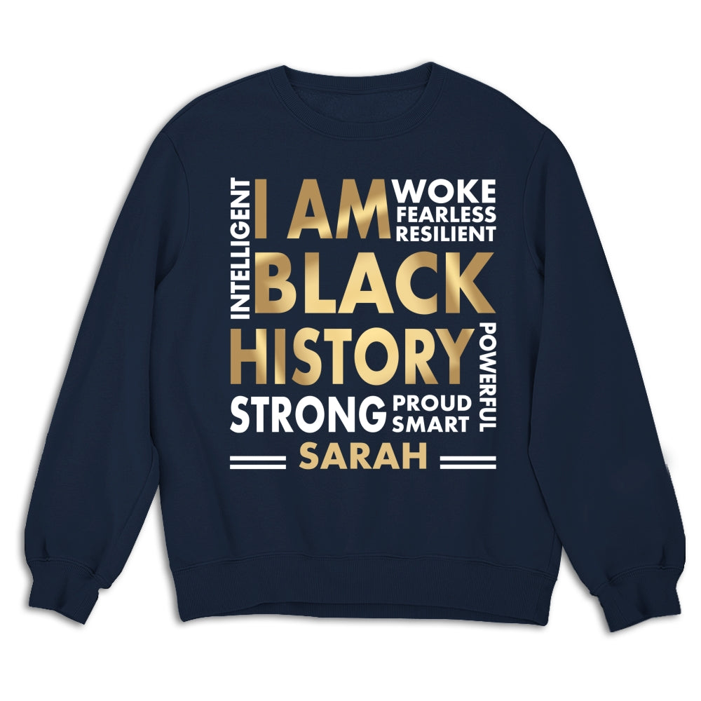 Custom Christmas & Birthday Keepsake Gift • I Am Black History - Personalized Shirt