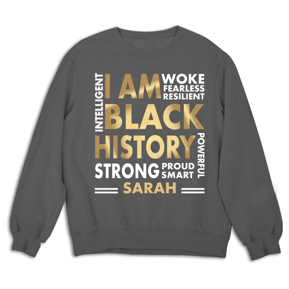 Custom Christmas & Birthday Keepsake Gift • I Am Black History - Personalized Shirt