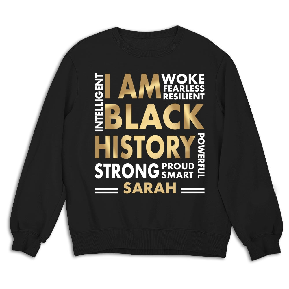 Custom Christmas & Birthday Keepsake Gift • I Am Black History - Personalized Shirt