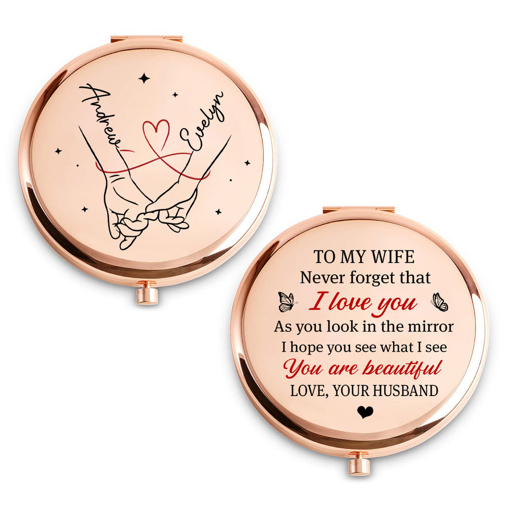 A Message From The Heart - Personalized Compact Mirror