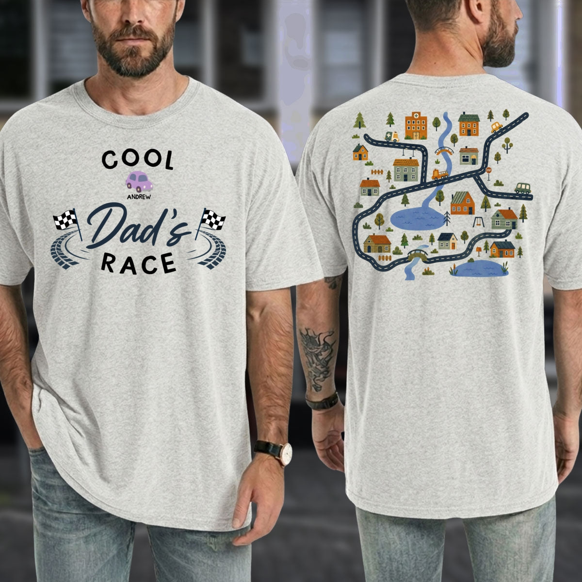 Custom Father's Day, Special Gift for Dad & Grandpa • Dad Race - Personalized Shirt