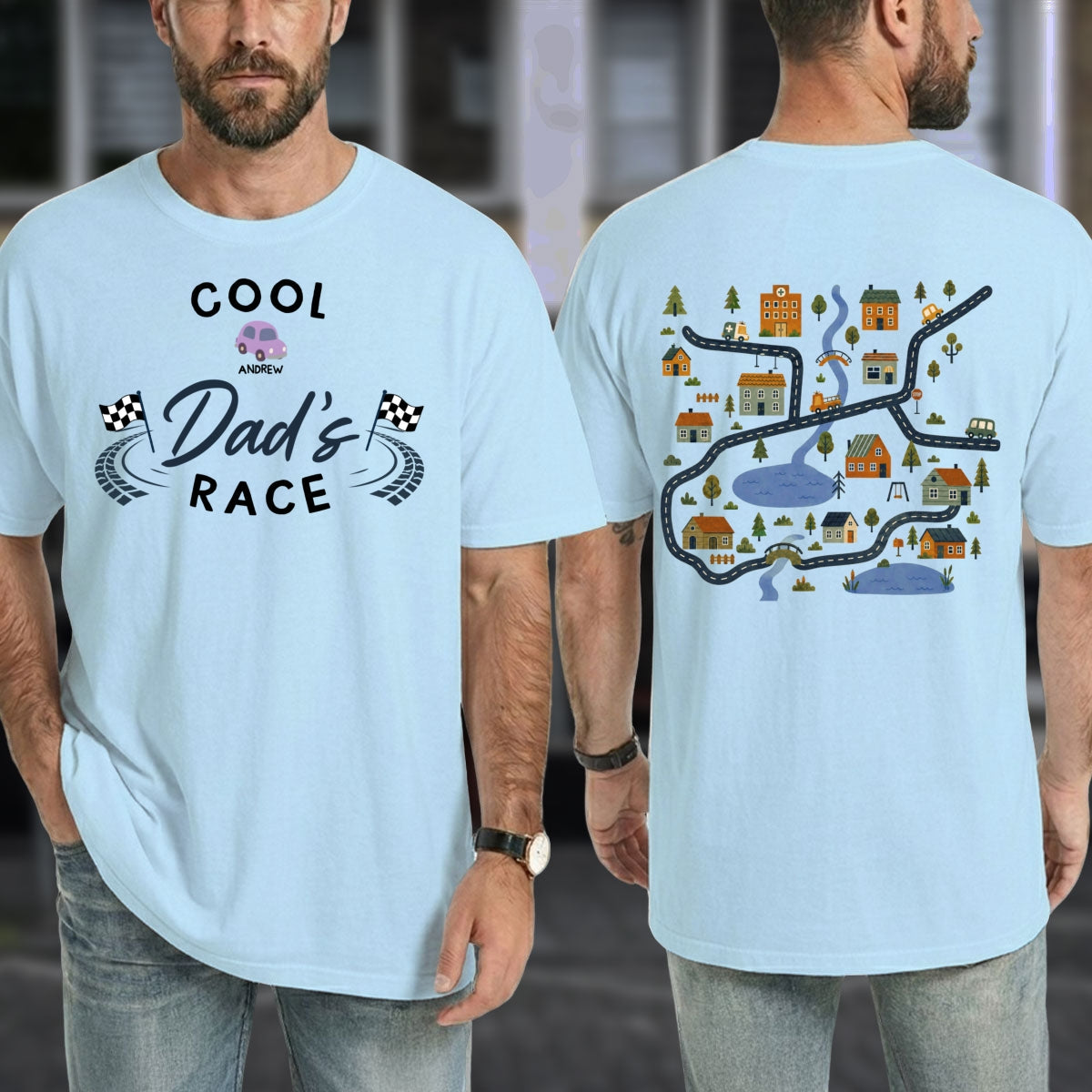 Custom Father's Day, Special Gift for Dad & Grandpa • Dad Race - Personalized Shirt
