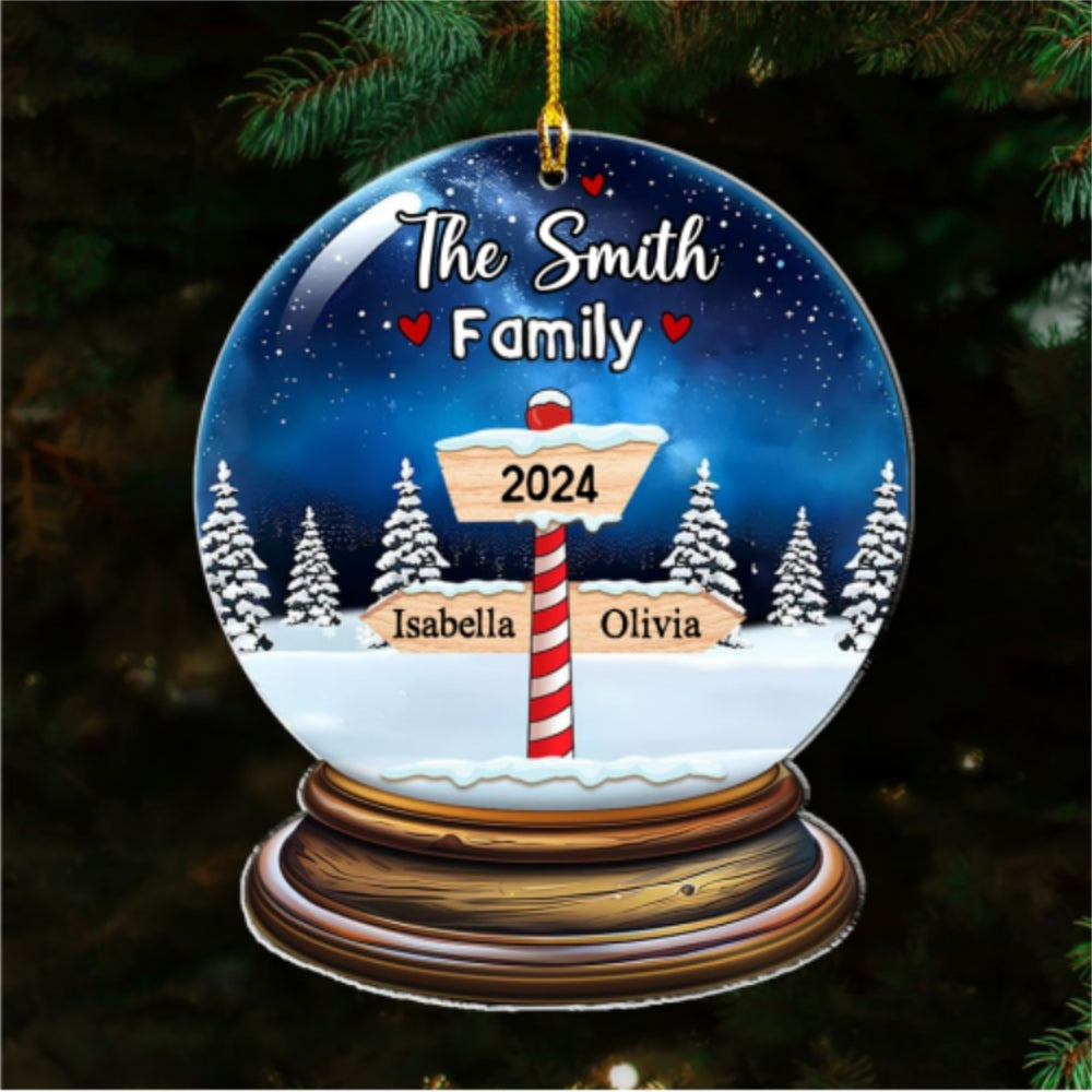 Custom Family Ornament, Christmas Gift for Family Members •  Snow Family - Personalized Acrylic Ornament