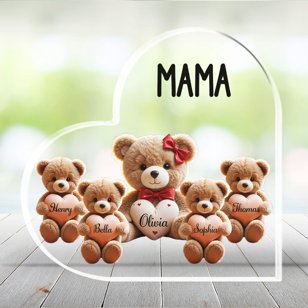 Custom Decor, Christmas Birthday Anniversary Gift Keepsake • Grandma Bear With Love Children - Personalized Acrylic Plaque