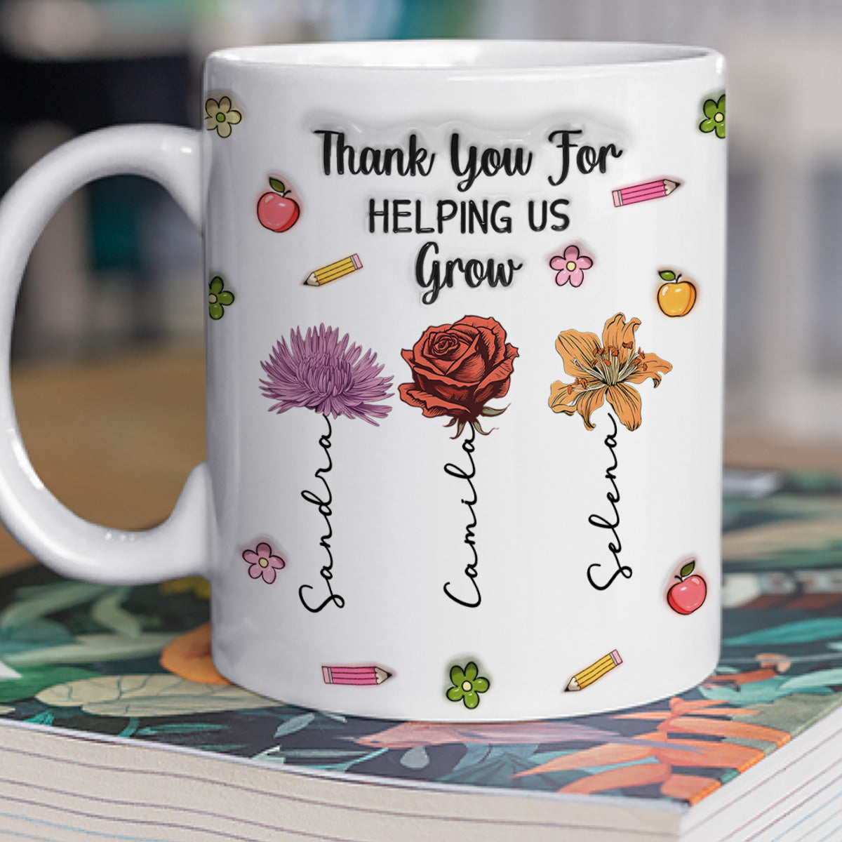 Custom Christmas & Birthday Keepsake Gift • You Help Us Grow Every Day - Personalized 3D Inflated Effect Mug