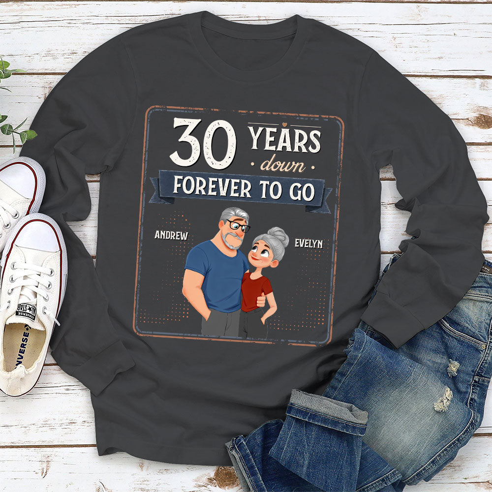 Custom Christmas Anniversary Keepsake Gifts For Husband • Years Down Forever To Go - Personalized Shirt