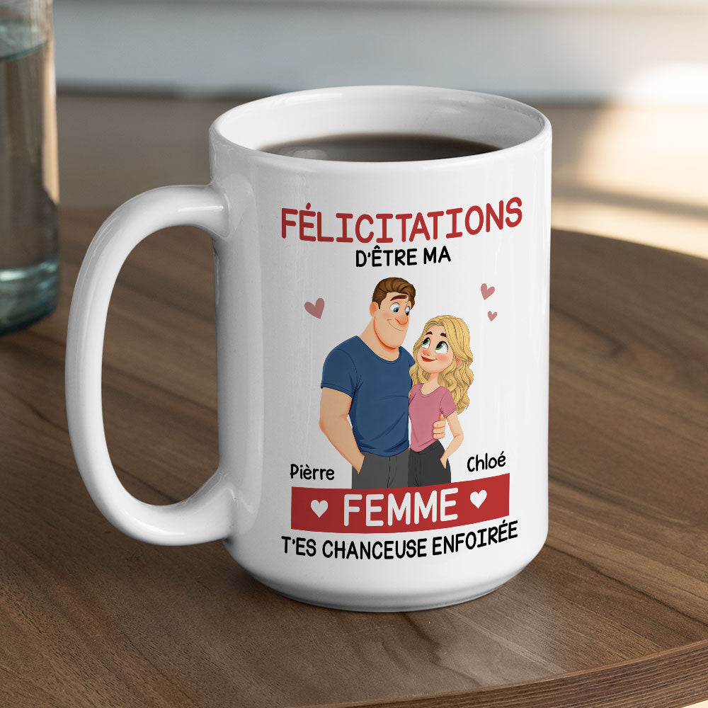 Custom Anniversary Keepsake Gifts For Couple • L'amour, c'est toi - Mug à café personnalisé