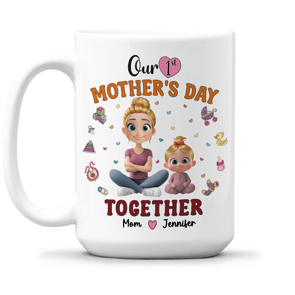 Custom First Mother's Day, Christmas Gift for New Mom • Great Mommy - Personalized Coffee Mug