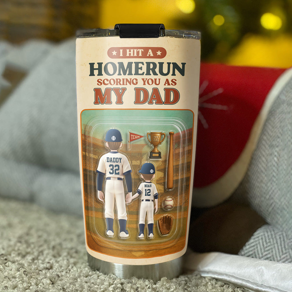 Custom Father's Day Birthday Gifts For Dad • Baseball Dad - Personalized Tumbler