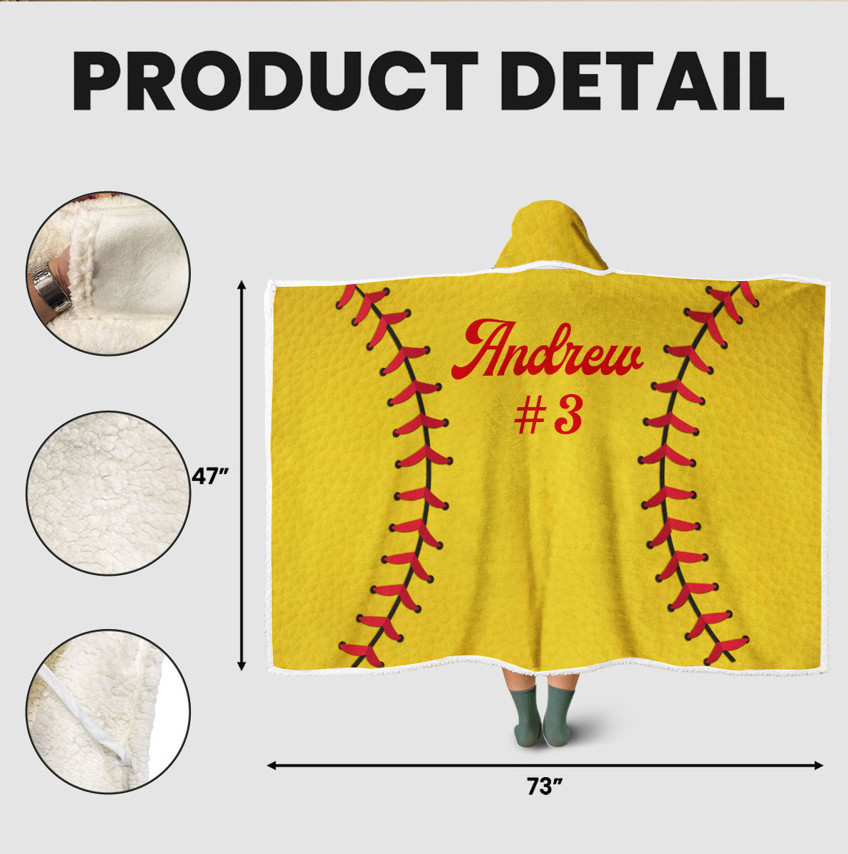 Kids Player Sports - Personalized Hooded Blanket