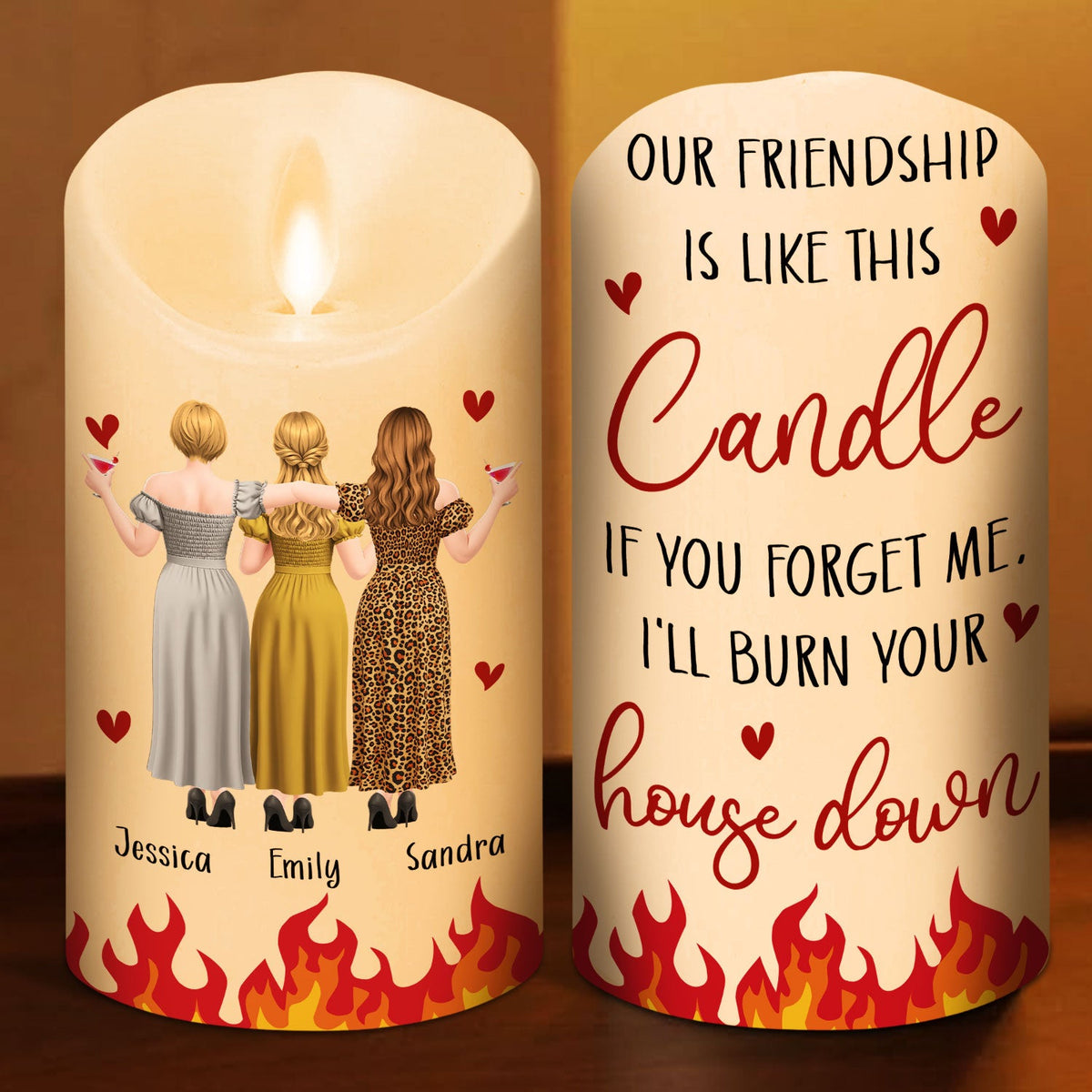Bestie Fire Warning - Personalized LED Candle