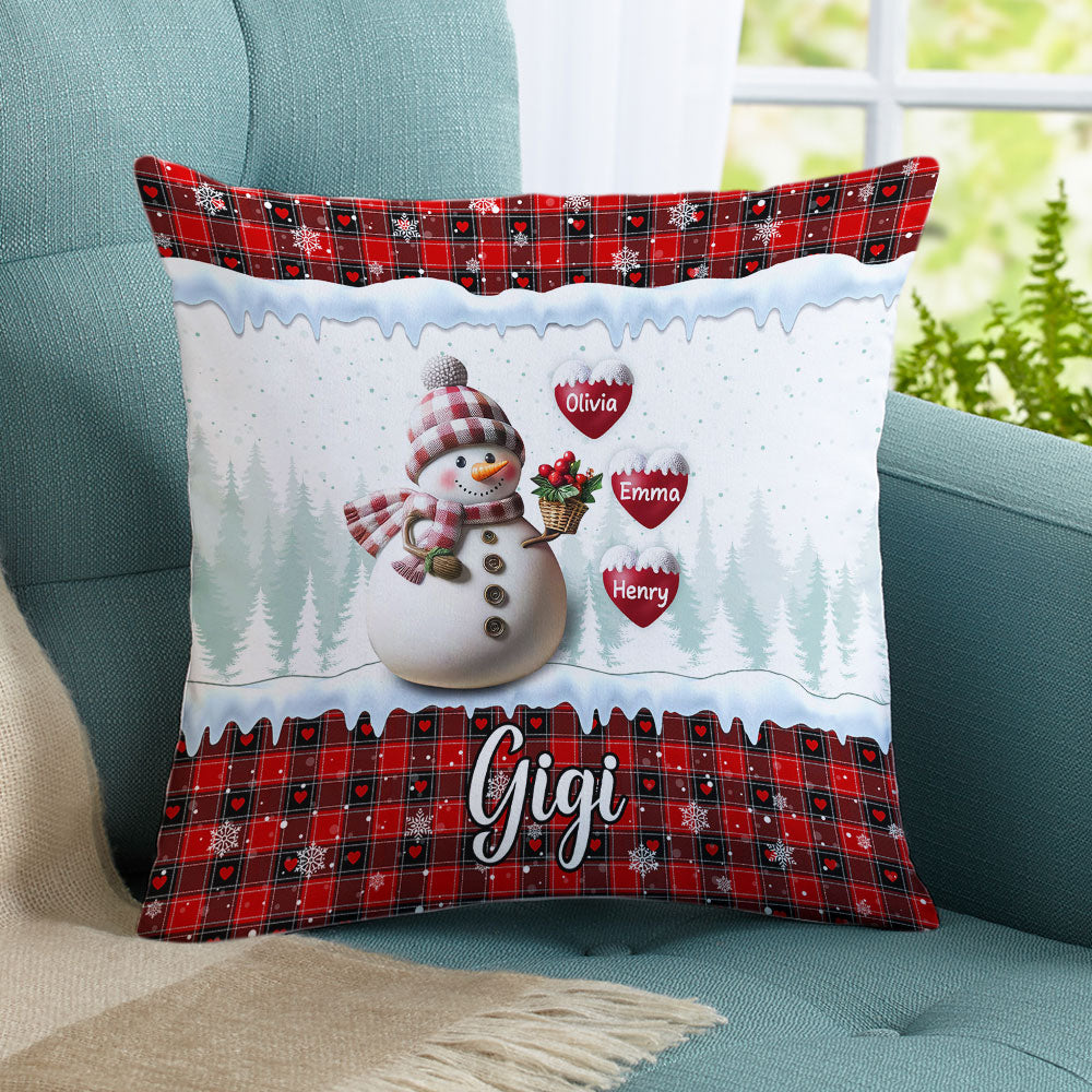Snowman Grandma - Personalized Pillow