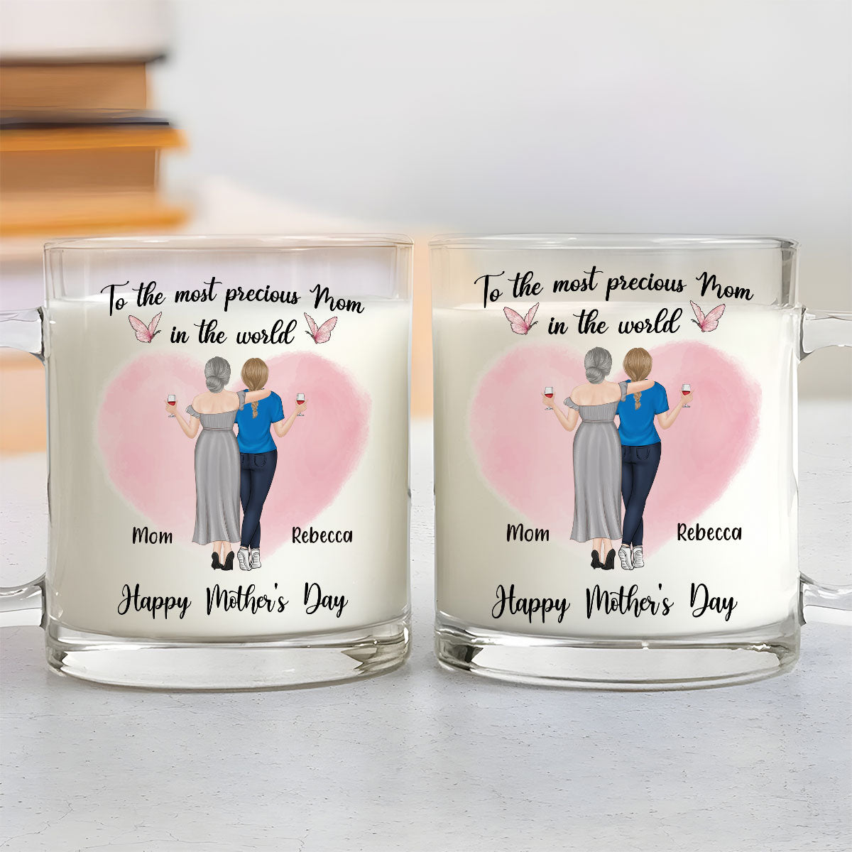Custom Mother's Day Gift for Mom & Grandma • The Most Precious Mom - Personalized Glass Mug