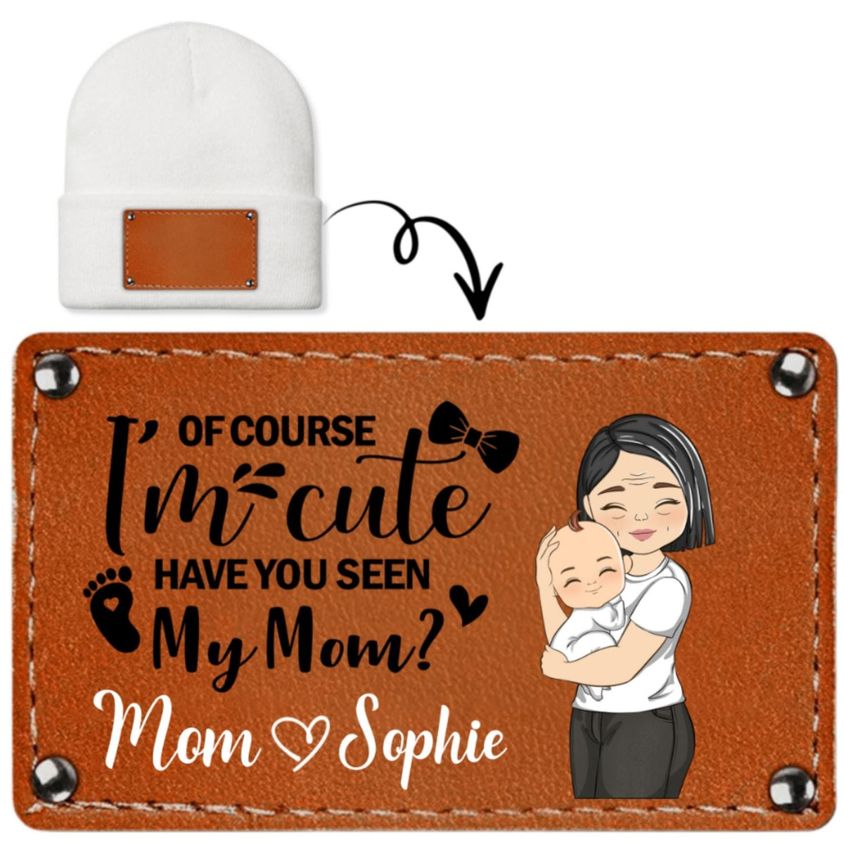 Custom Newborn Baby Beanie, Christmas Birthday Gift • The Cutest Baby - Personalized Beanie