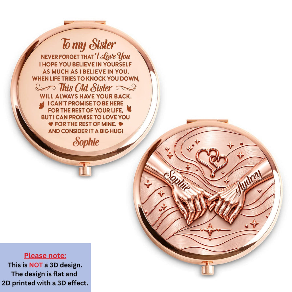 A Big Hug For My Sister - Personalize Compact Mirror