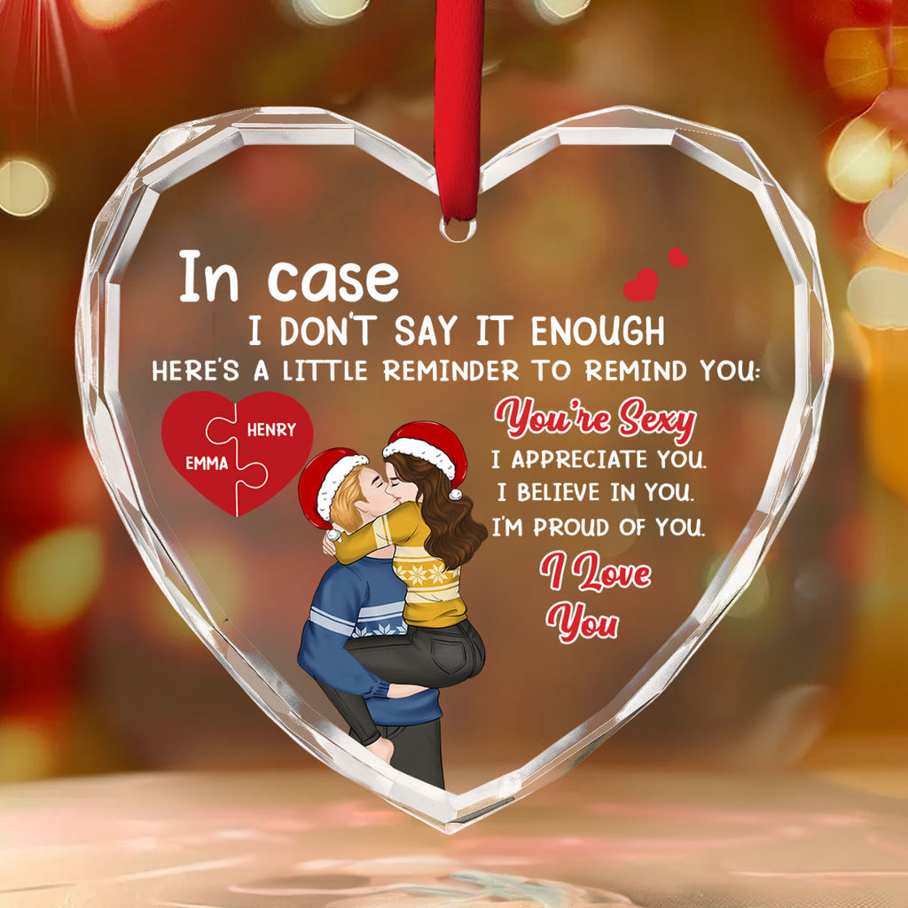 Custom Couple Christmas Ornament, Anniversary Gift •  Proud Of You Love - Personalized Glass Ornament