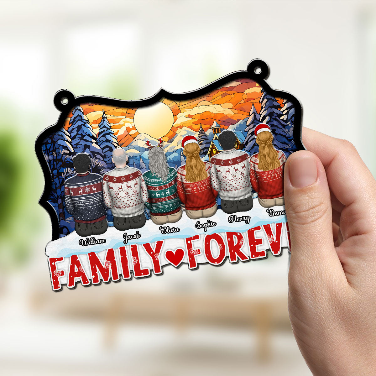 Custom Family Name Hanging Decor, Christmas Birthday Gift •  Together For A Lifetime - Personalized Suncatcher