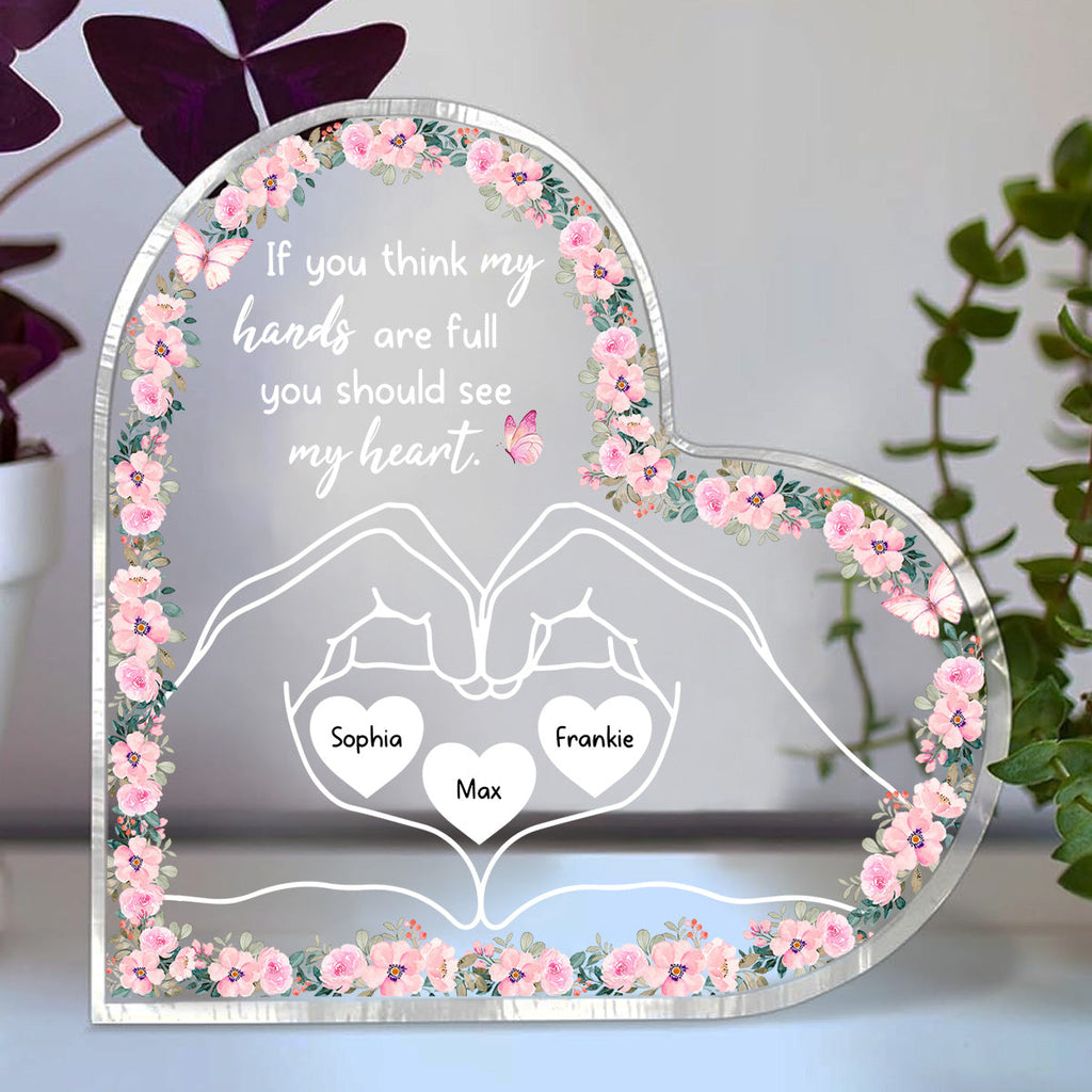 Custom Mother's Day Decor, Gift for Mom & Grandma • You Should See My Heart - Personalized Acrylic Plaque