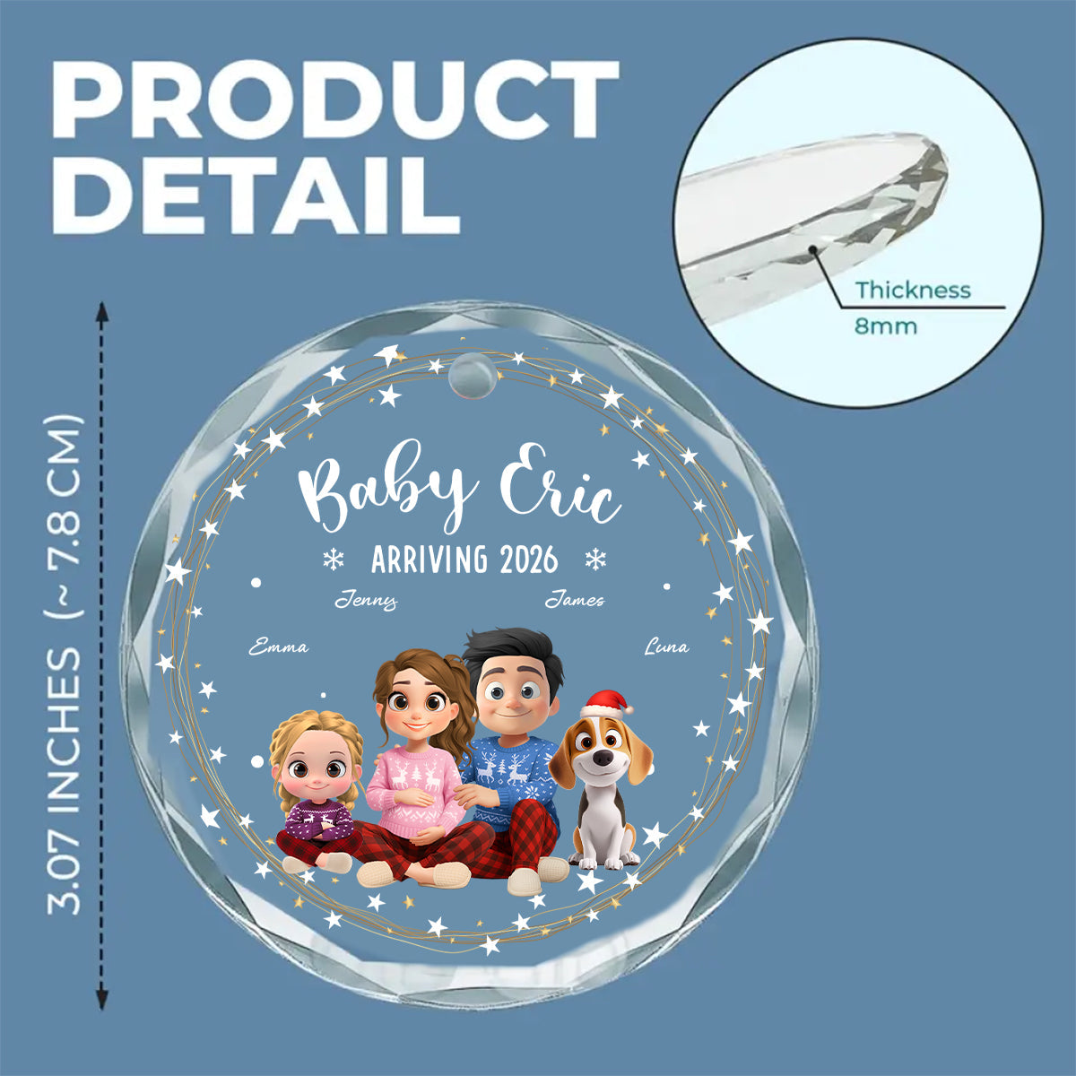 Custom Family Ornament, Christmas Gift for Family Members •  We Are Waiting For You - Personalized Glass Ornament