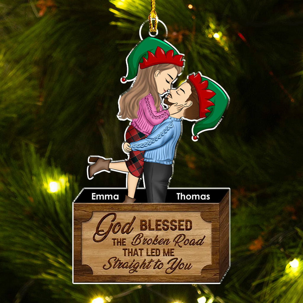 Custom Couple Christmas Ornament, Anniversary Gift •  For The Best Partner - Personalized Acrylic Ornament