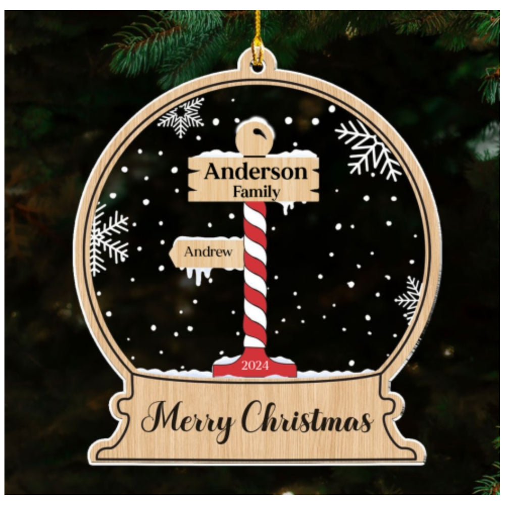 Custom Keepsake Christmas Ornament •  Merry Christmas - Personalized Acrylic Ornament