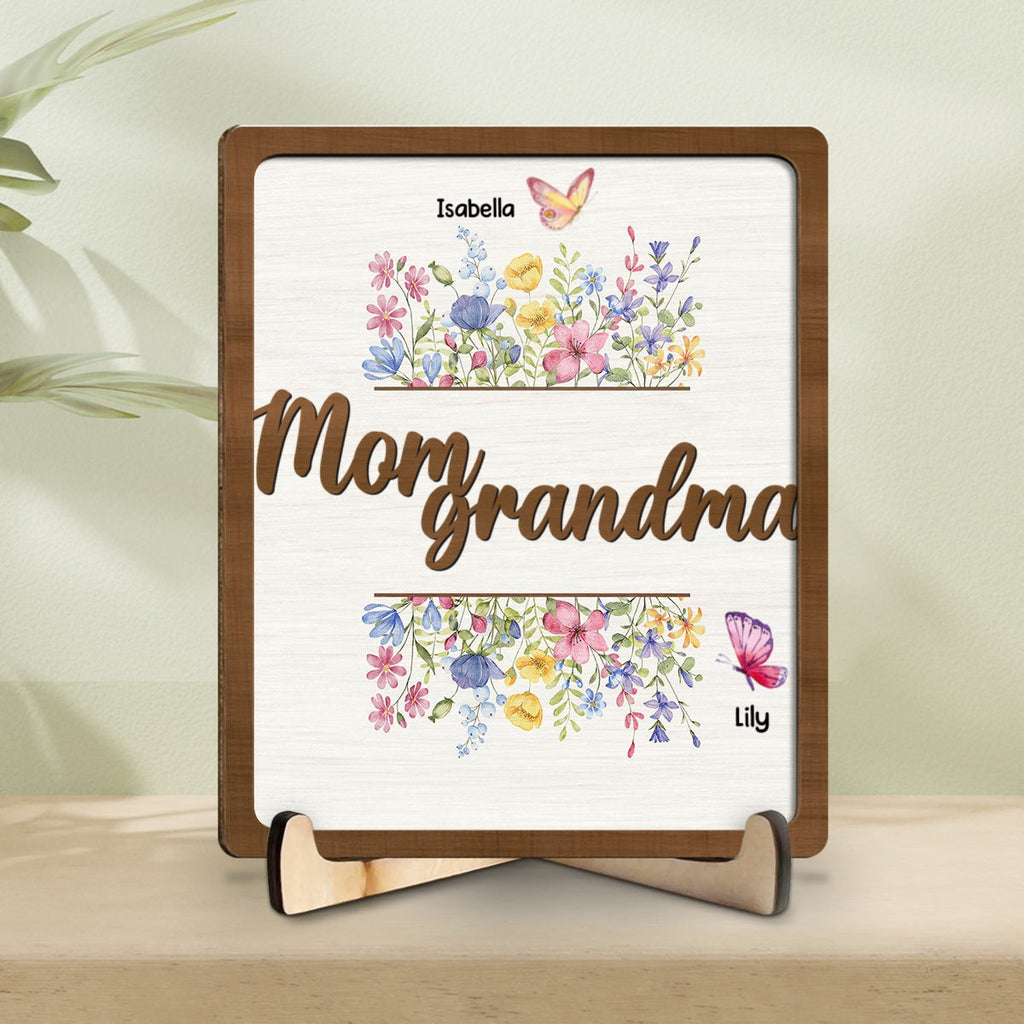 Custom Decor for Mom, Special Gift for Mother • Mom Grandma - Personalized Wooden Plaque