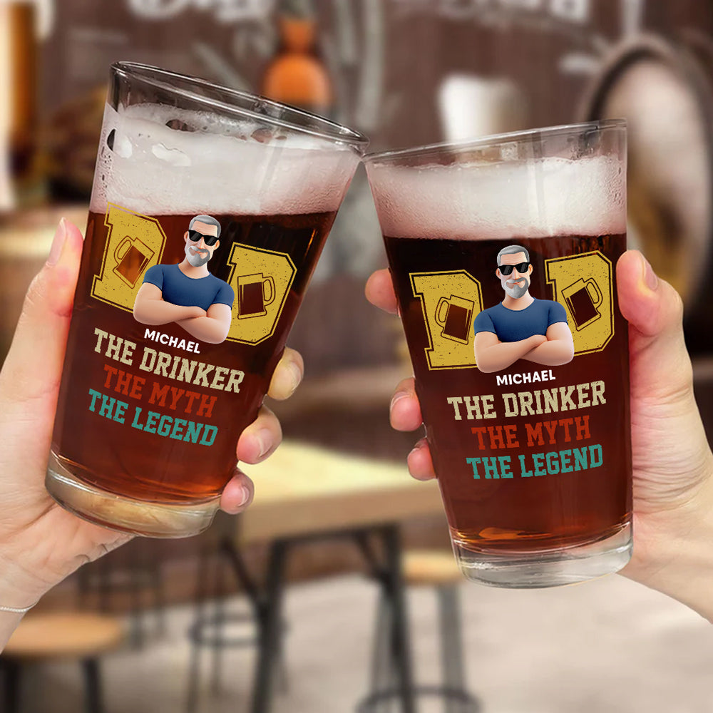 The Drinker The Myth The Legend - Personalized Beer Glass