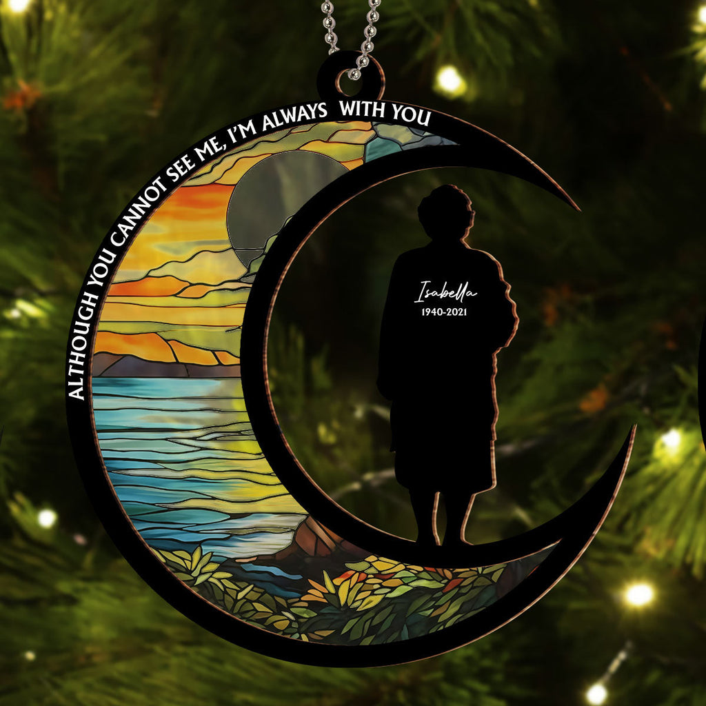 Custom Memorial Christmas Ornament, Sympathy Keepsake •  Those We Love Do not Go Away - Personalized Suncatcher Ornament