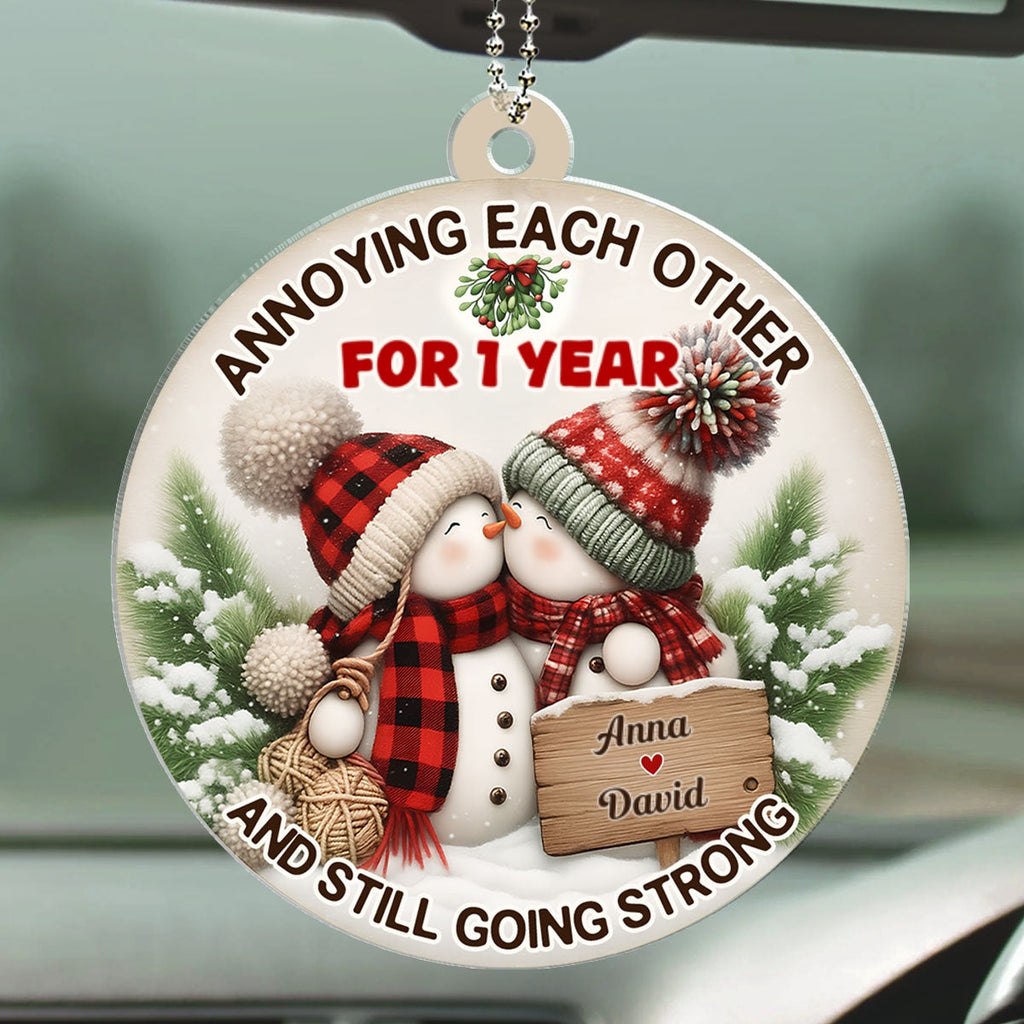 Merry And Bright Together - Personalized Car Ornament