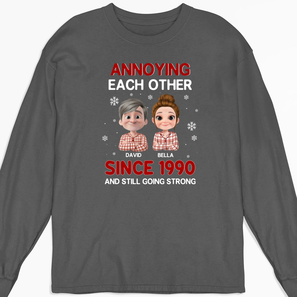 Custom Christmas Anniversary Keepsake Gifts For Husband • Annoying Each Other Christmas - Personalized Shirt