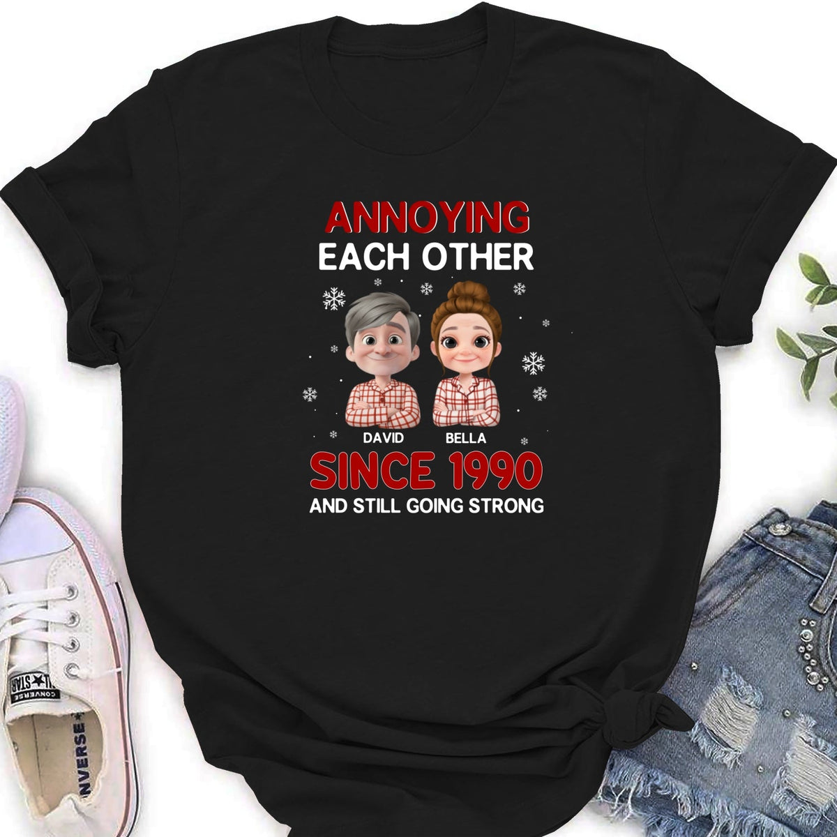 Custom Christmas Anniversary Keepsake Gifts For Husband • Annoying Each Other Christmas - Personalized Shirt