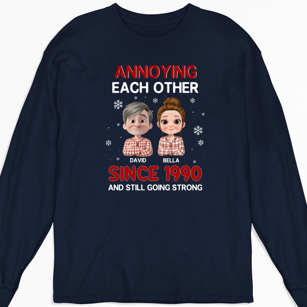 Custom Christmas Anniversary Keepsake Gifts For Husband • Annoying Each Other Christmas - Personalized Shirt