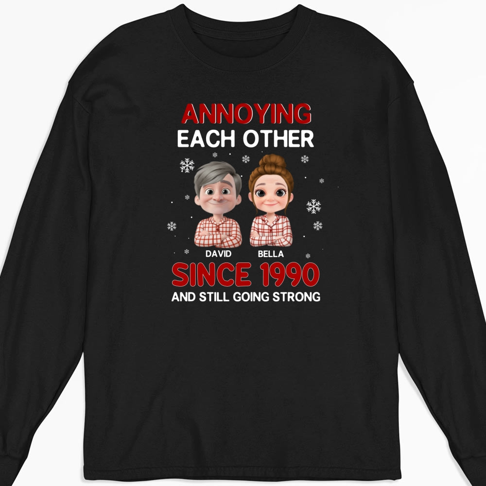Custom Christmas Anniversary Keepsake Gifts For Husband • Annoying Each Other Christmas - Personalized Shirt